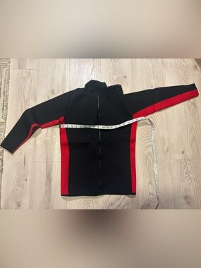Black & Red mens Zip-Front wetsuit Jacket toppi